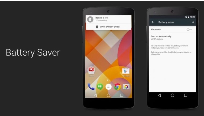 Battery saver in Android L