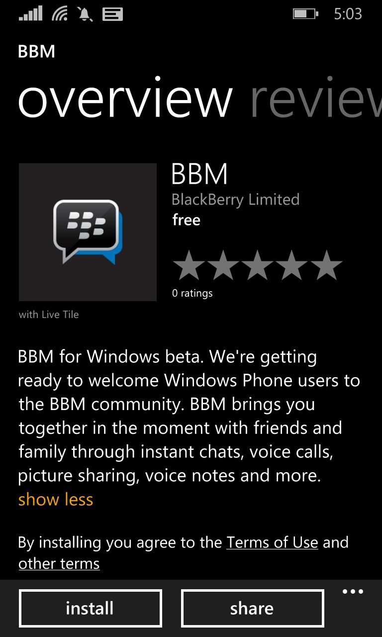 BBM for windows Phone