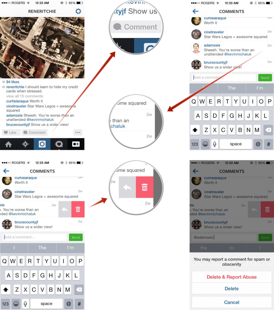 How to delete comment on Instagram for iPhone